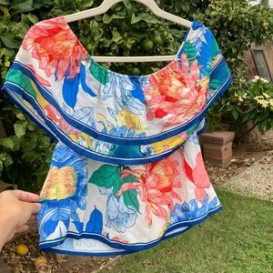 Flying Tomato, Floral off the shoulder blouse, size small